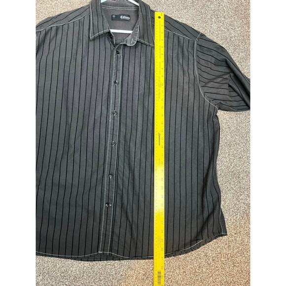 Cultura International Black Pinstripe Button-Up Dress Shirt, Size 3X - Picture 2 of 10